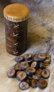 Mistletoe Rune Set with Birch bark box