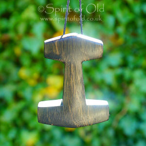 Avalonian bog oak Thor's Hammer pendant