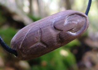 Avalonian bog oak Goddess bead
