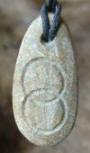 Avalonian sandstone triskel and Vesica Pisces pendant