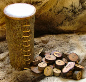 Corresponding Rune set with Rowan bark box
