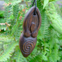 Irish bog oak Goddess pendant