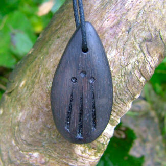 Irish bog oak Awen pendant