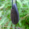 Irish bog oak Awen pendant