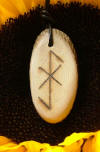 Hazel Bindrune of the Nine Worlds pendant