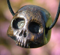 Avalonian bog oak skull pendant