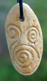 Ice Age Bear bone spiral pendant