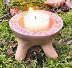 Small incense dish with runes