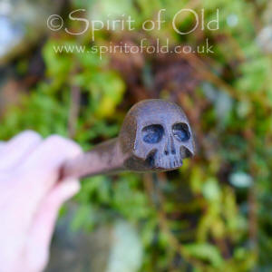 Irish bog oak Skull wand