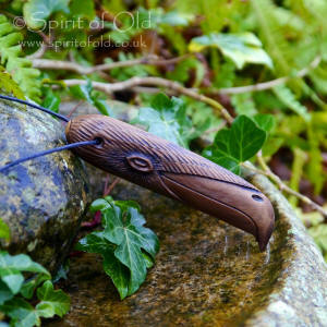 Irish bog yew Raven amulet