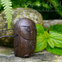 Bog oak Owl dream amulet