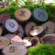 Native Celtic Woods rune set with ash bark box