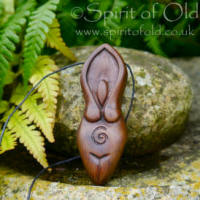 Irish bog yew Goddess amulet