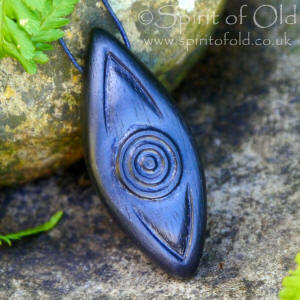 Celtic bog oak Third Eye amulet