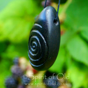 Celtic bog oak Spiral pendant