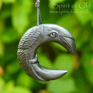 Irish Raven Moon pendant