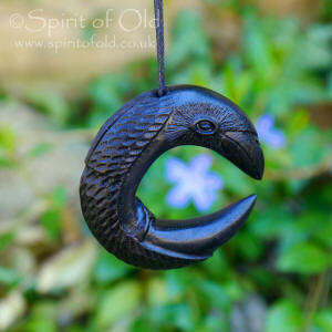 Celtic Raven Moon pendant