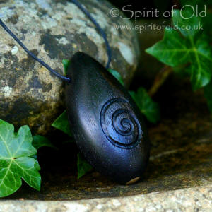 Welsh bog oak spiral amulet