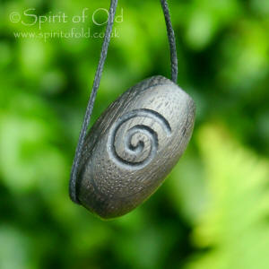 Irish bog oak spiral bead