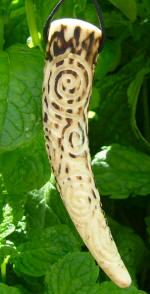 Celtic spirals antler pendant