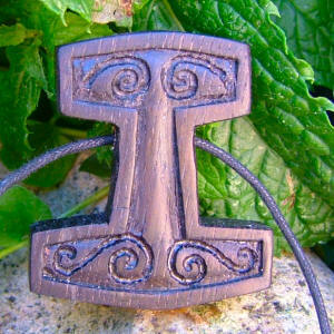 Celtic bog oak Thor's Hammer pendant