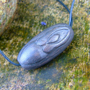 Irish bog oak Goddess bead