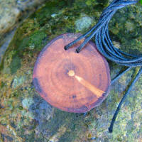 Plum pendant with bindrune for creativity
