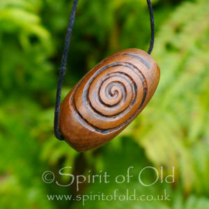 Irish bog yew spiral bead