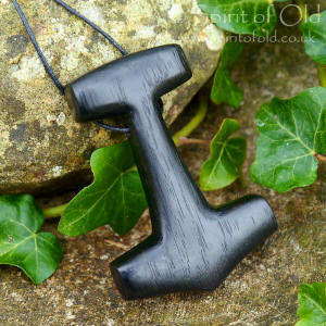 Prehistoric bog oak Thor's Hammer pendant