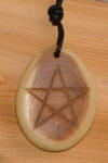 Yew pentagram pendant