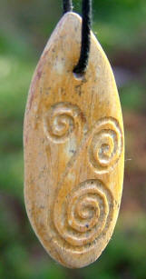 Ice Age Bear bone spiral pendant