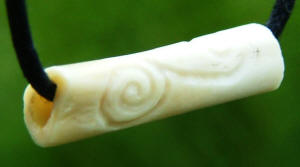 Petite Hare bone spiral bead